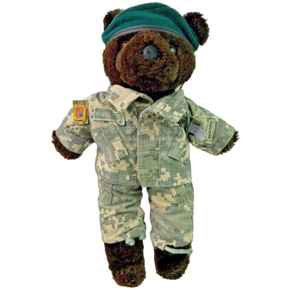 Vintage Bear Force of America Army Special Forces Teddy Plush Stuffed Animal 12" - Picture 1 of 9